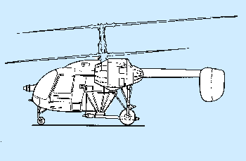 Компоновка вертолёта Ка-26 в сельскохозяйственном варианте (с опрыскивателем)